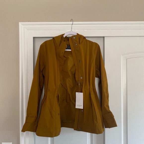 Athleta Sutro Rainout Trench Jacket Brass Yellow - Women's Size Small - Picture 1 of 10